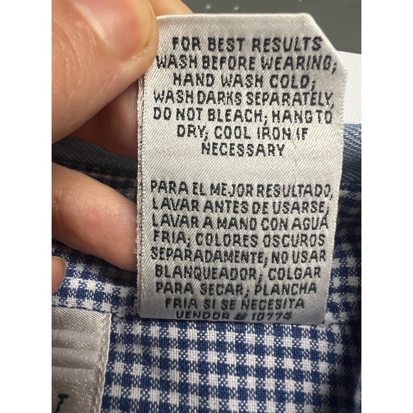 Vintage Womens Blue Gingham Floral Embroidered Beaded Button Down Shirt L - Picture 6 of 11